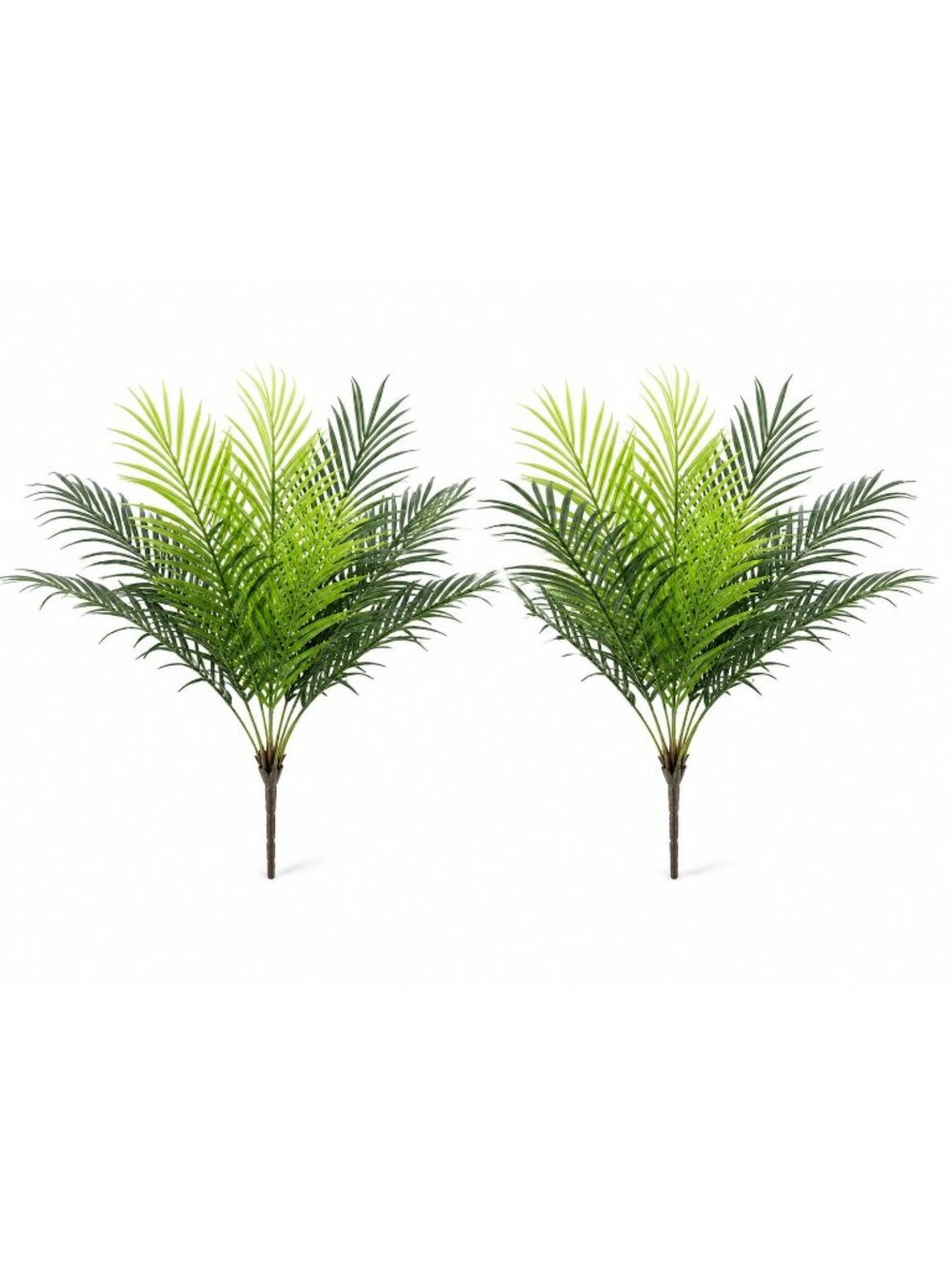 Artificial Palm Greenery Set of 2 Mixed Green 19 Inch Wired Stem Tropical Foliag